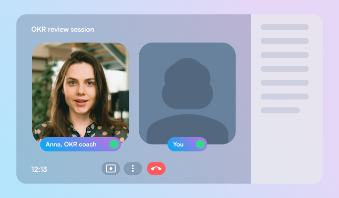 One-to-one OKR coaching session with a Perdoo expert